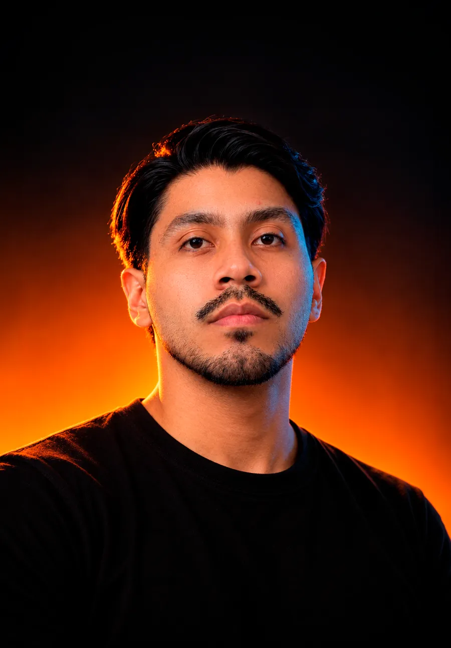 Retrato de Renzo Ramirez, diseñador de identidad de marca